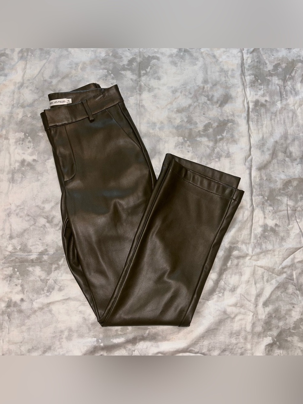 Avec Les Filles Olive Green Kick Flare Pants
